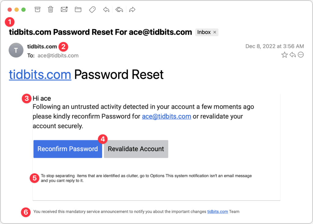 Phishing Scam Dangers: 3 Common Ways Scammers Operate Example of a phishing password reset request