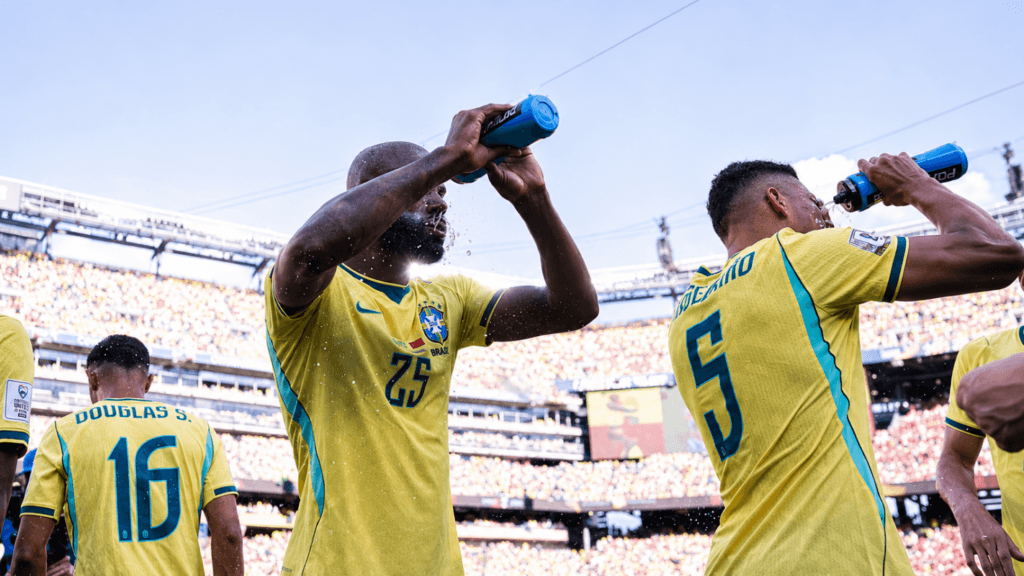 Brazil team during a World CUp 2026 hydration break